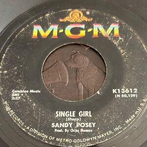 Single Girl by Sandy Posey .Blue is my best color VTG vinyl